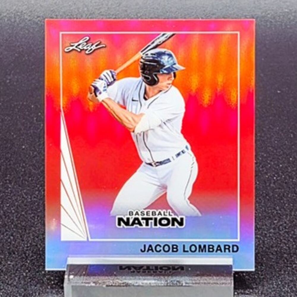 Jacob Lombard 90 Leaf Mini Red Refractor 1/5 Miami Marlins Top Prospect